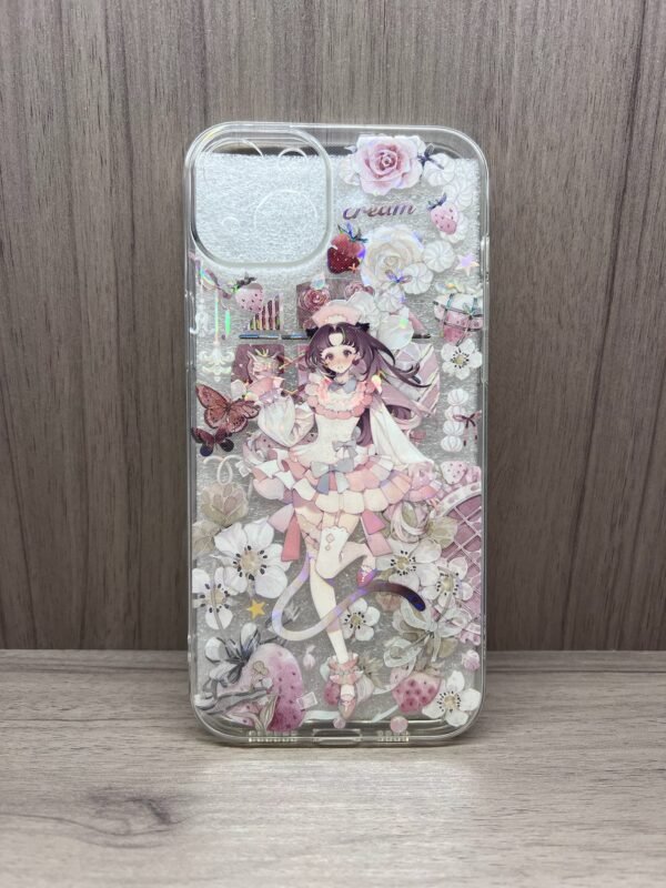 Strawberry Dream Lady IPhone 15 Plus Case – Handmade in USA 🍓🌸 - Image 2