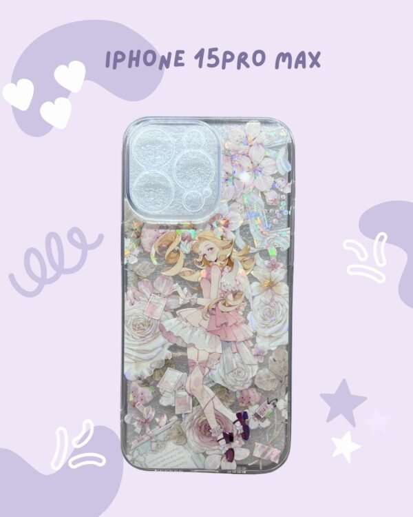 Rosy Charm Lady IPhone 15 Pro Max Case – Handmade in USA 🌸✨