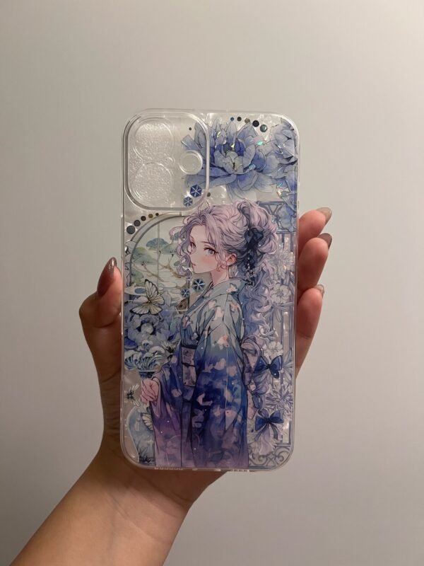 Ocean Serenity Lady IPhone 16 Plus Case – Handmade in USA 🌊🦋 - Image 3