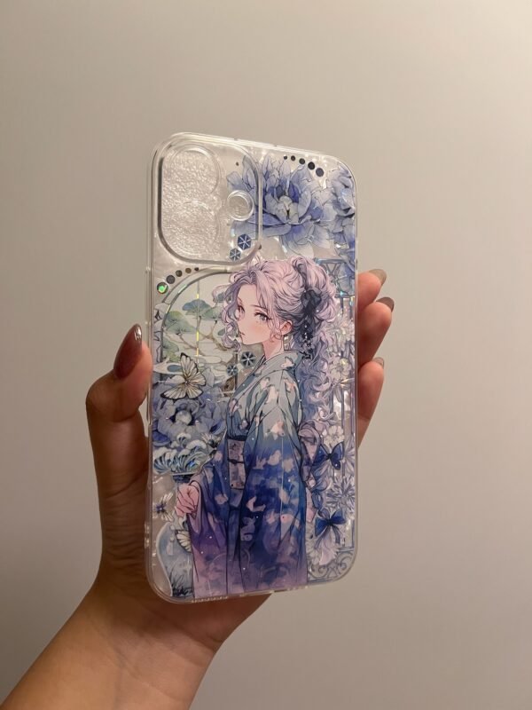 Ocean Serenity Lady IPhone 16 Plus Case – Handmade in USA 🌊🦋 - Image 4