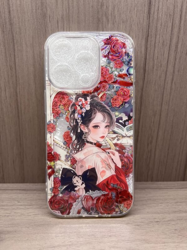 Scarlet Rose Lady iPhone 16 Pro Case 🌹✨ -Handmade in USA 🎀 - Image 2