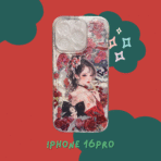 Scarlet Rose Lady iPhone 16 Pro Case 🌹✨ -Handmade in USA 🎀