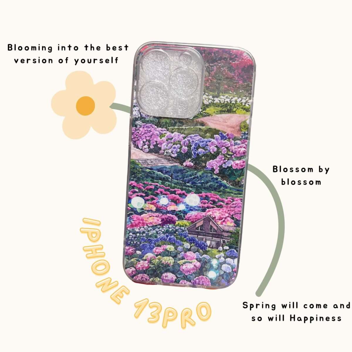 Spring Blossom iPhone 13 Pro Case 🌸🌿-Handmade in USA 🎀 - Image 1