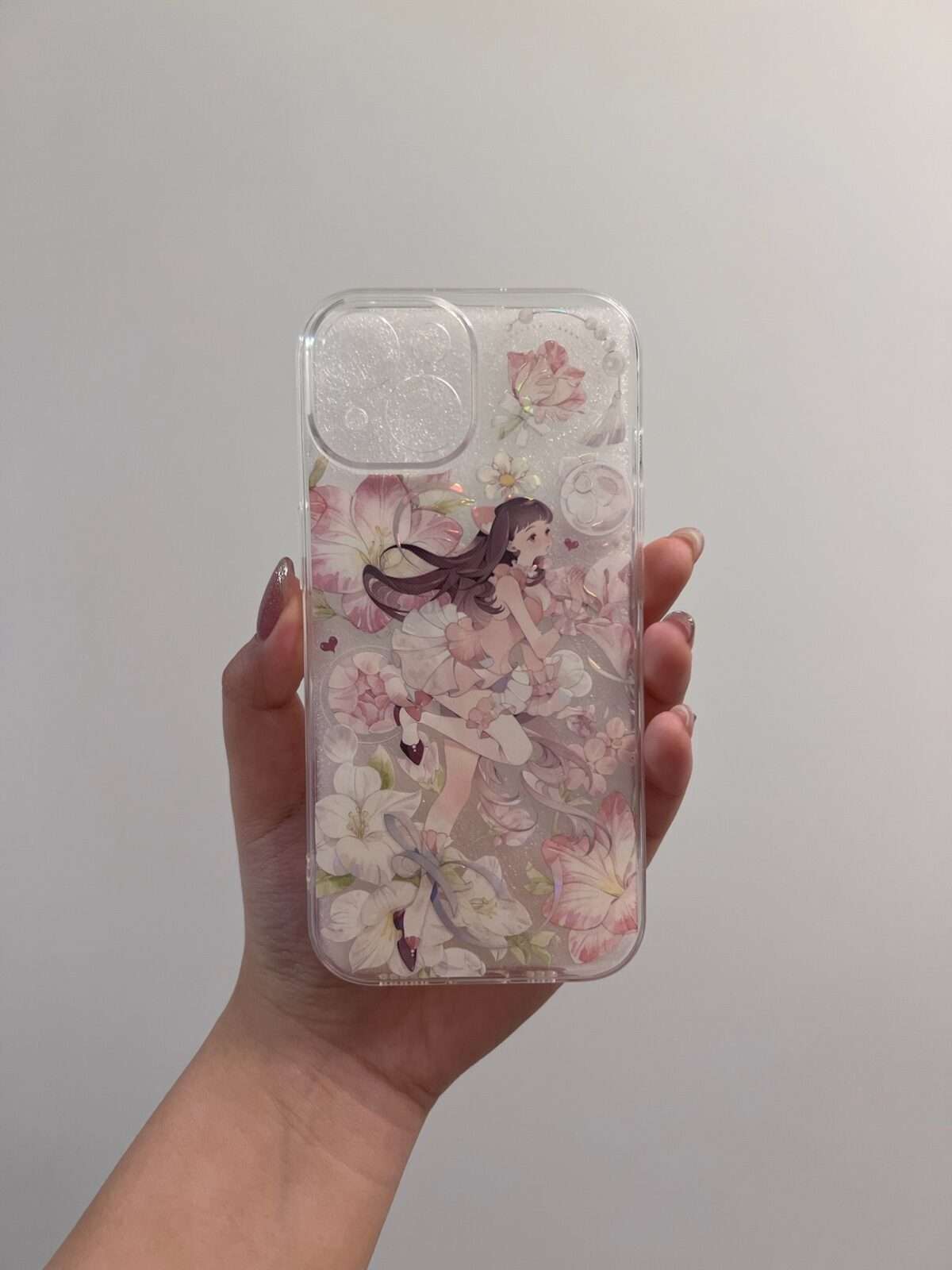 Blush Bloom Lady iPhone 15 Case – Handmade in USA 🌸✨ - Image 3