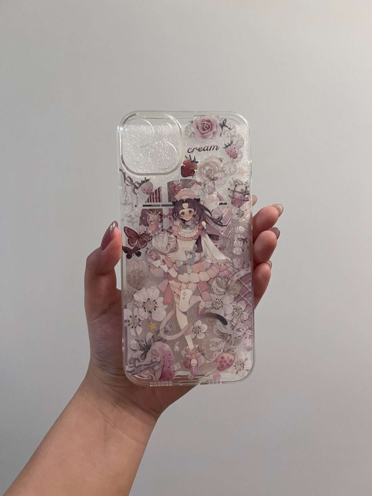 Strawberry Dream Lady iPhone 15 Plus Case – Handmade in USA 🍓🌸 - Image 3