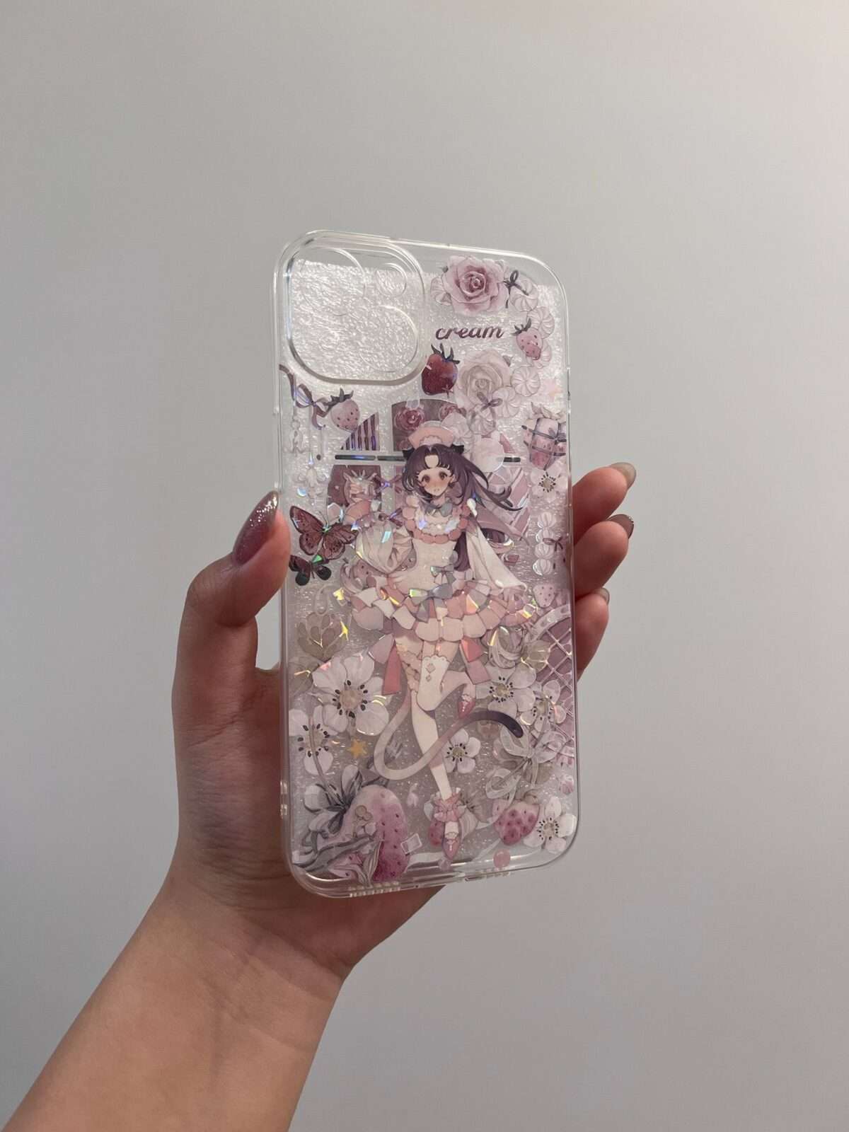 Strawberry Dream Lady iPhone 15 Plus Case – Handmade in USA 🍓🌸 - Image 4