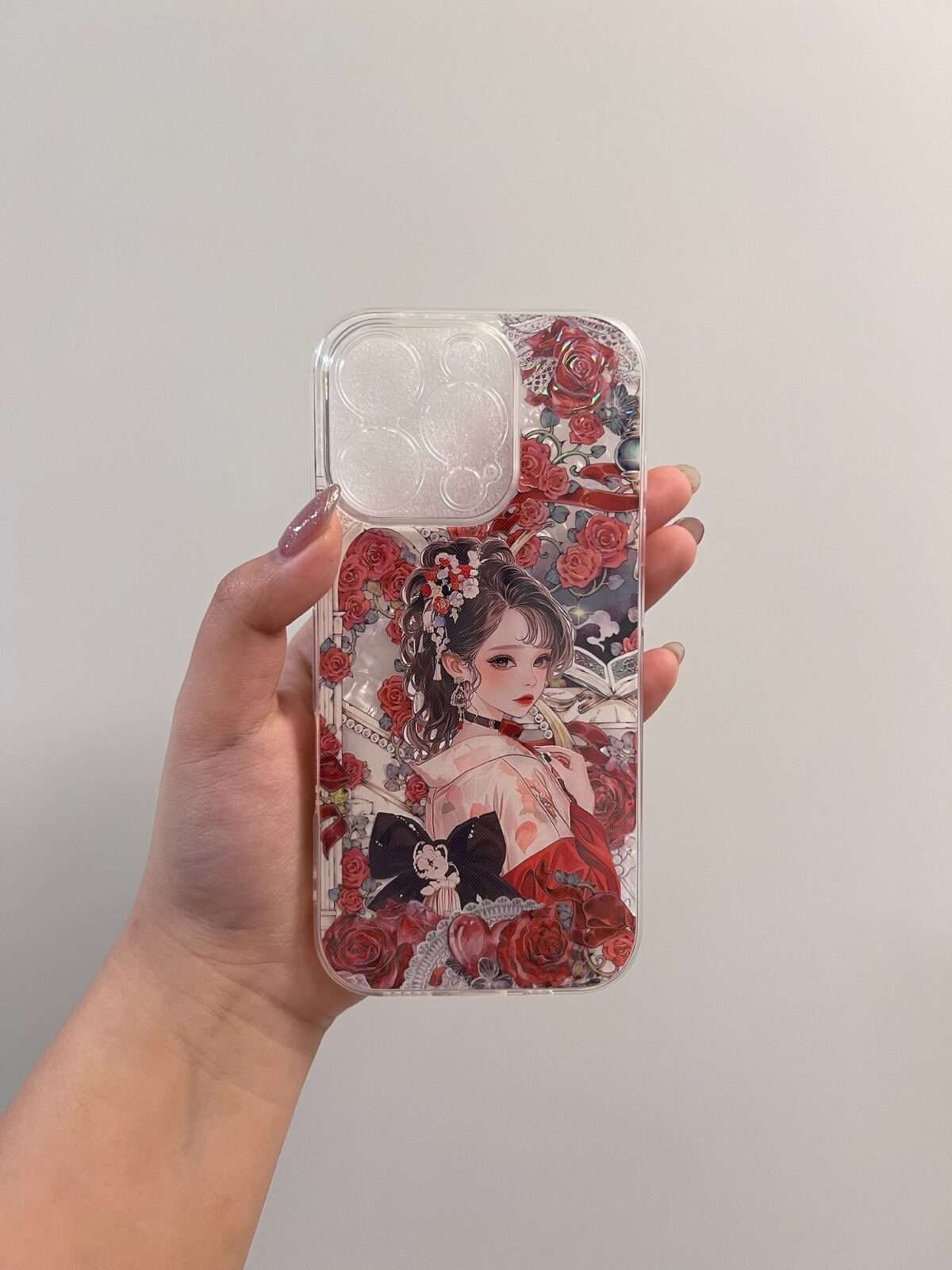 Scarlet Rose Lady iPhone 16 Pro Case 🌹✨ -Handmade in USA 🎀 - Image 3