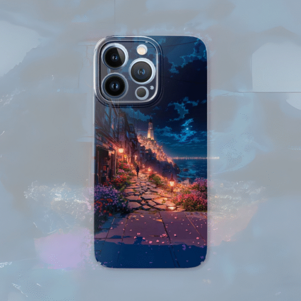 ๐ Moonlit Seaside Alley iPhone Case โ Handmade in USA