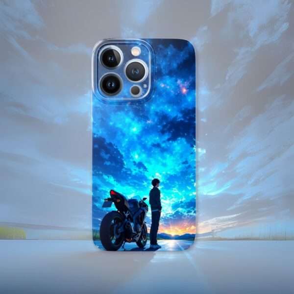 Night-Rider Horizon iPhone Case – Handmade 🏍️🌠