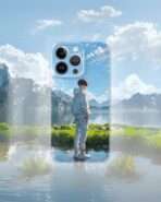Sky-Mirror Couple Case – HIM (Silver Hoodie by the Lake) 🌊🏞️✨ - Image 2