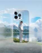 Cloud-Lake Daydream Couple Case – (Silver Hoodie by the Water) 💙🌤️🌸 - Image 2
