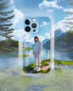 Cloud-Lake Daydream Couple Case – (Silver Hoodie by the Water) 💙🌤️🌸 - Image 3
