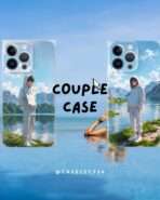 Cloud-Lake Daydream Couple Case – (Silver Hoodie by the Water) 💙🌤️🌸